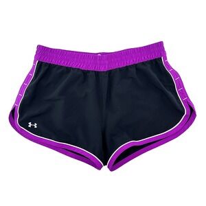 UNDER ARMOUR‎ Women's Heat Gear Running Shorts • Small • black, magenta pink